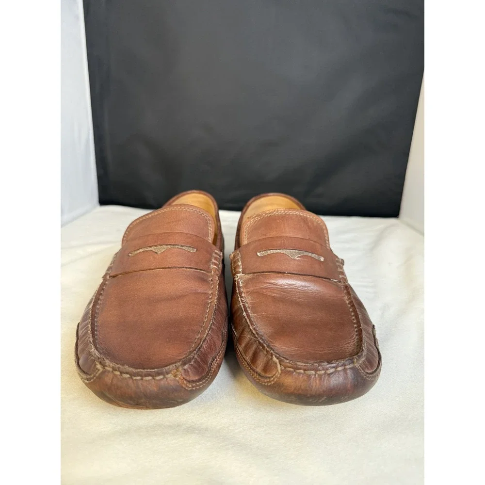 Clarks 16326 Brown Leather Ortholite Penny‎ Driving Loafers Mens 11.5 US Brown